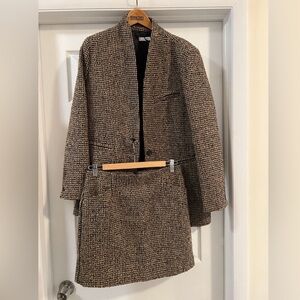 🤎🖤 NWT Mango Tweed Blazer and Skirt Set